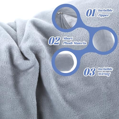TIESOME Round Body Pillow Cover,7.9 x 47 Inch Round Bolster Body Pillow Case Soft Long Full Body Pillowcase with Zipper for Bedroom (Note: This Purchase is for a case only)