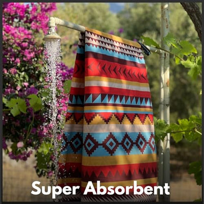 ECCOSOPHY Microfiber Beach Towel - Quick Dry, Sand Free and Oversized 71x35 | Super absorbent, lightweight, swimming, gym, extra large, pool, cruise, camping, yoga, travel, compact, carry bag, vacation - color: Cancun