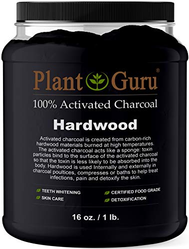 Activated Charcoal Powder Bulk - 1 lb. Jar - Hardwood - Food Grade Kosher Non-GMO - Teeth Whitening, Facial Mask and Soap Making. Promotes Natural Detoxification and Helps Digestion