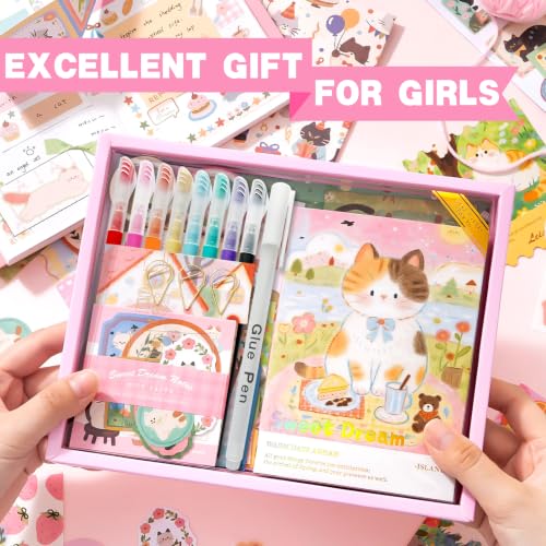 166pcs DIY Journal Kit for Girls Scrapbook Supplies Kit for Kids Tween | Girl Gifts Trendy Stuff Stocking Stuffers Stationery Set Journaling Supplies Cute Stickers Art Crafts Kit Ideal Gifts
