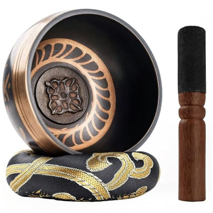 DOMESTAR Tibetan Singing Bowl Set, Authentic Handmade Meditation Bowl | Stress Relief Yoga Setwith Striker &, Cushion for Sound Therapy, Chakra Healing, Spiritual Gatherings