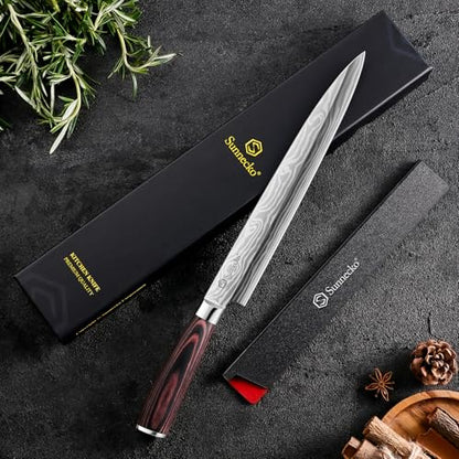 10.5 inch Sashimi Knife,Sushi Knife for Fish Filleting & Slicing | High Carbon Stainless Steel Japanese Yanagiba Knife with Knife Sheath and Gift Box - color: 10.5 inch Sashimi Knife