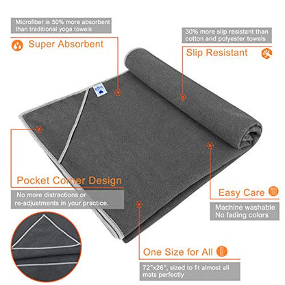 IUGA Premium Set- Includes 1 Non Slip Yoga Towel, 1 Eco Friendly Yoga Mat with Alignment Lines