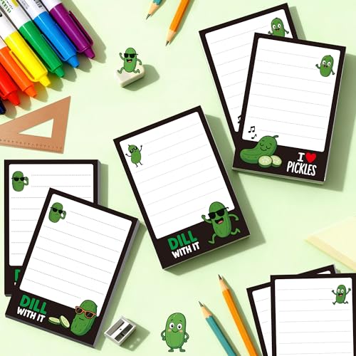 Pickle Sticky Notes, 12 Pads Office Gifts for Coworkers, Pickle Notepads | Funny Post It Notes, 600 Sheets 3.6 x 2.4 Inch Novelty Pickle Self-Stick Memo Pads for Office, School, Desktop - color: 12pcs Pickle