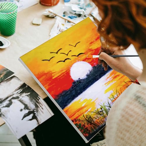 Cholemy 36 Pcs Paint and Sip Kit Gift for Adults 8''x10'',Mountain | Pre Drawn Canvas, Painting DIY Afro Acrylic Painting Kit, Wood Easel Brushes, Date Night Bulk, Summer Halloween Party - style: Mountain