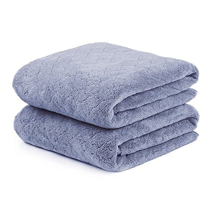 JML Microfiber Bath Towels with Hanging Loop, 2 Pack, 27x55 in, Blue - color: Blue, size: 2 Pack (30 in x 60 in)