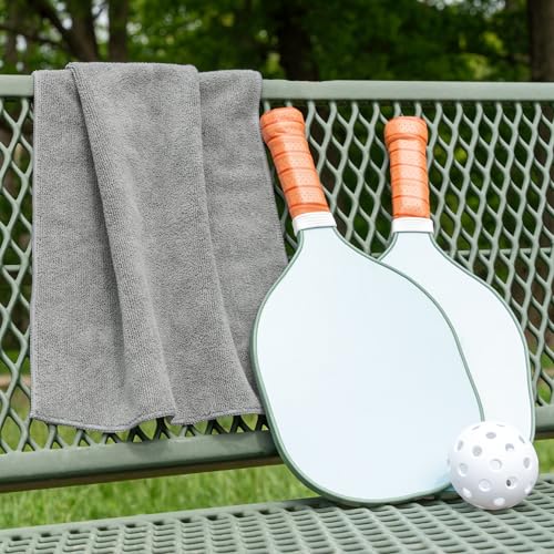 S&T INC. Microfiber Gym Towels, 6 Pack, 16" x 27" | Absorbent and Lightweight, Quick-Dry, Compact for Gym Bag, Yoga and Travel, Machine Washable - color: Grey