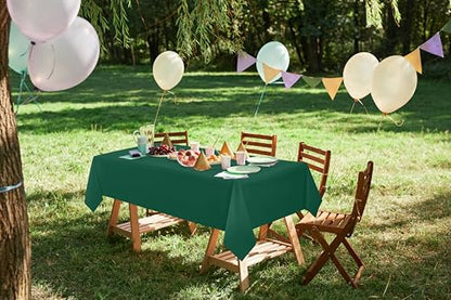 Utopia Kitchen Plastic Table Cloth Disposable [Green, 6 Pack] | Rectangle Tablecloth Waterproof Stain Resistant Party Table Cover - color: Green, size: 54X108 Inch - 6PC
