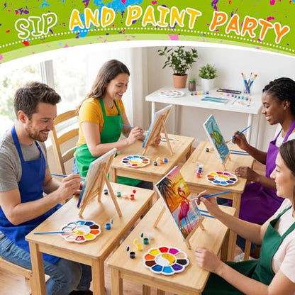 Motipuns 72 Pcs Paint and Sip Kit for Adults 12 Set 8''x10'' Pre Drawn Canvas for Painting with Easels Apron Brushes Palette Printed Canvas Bulk for DIY Birthday Gifts Date Night Party(Animal) - style: Animal
