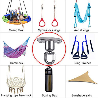 SELEWARE Tire Swing Swivel Hanger, Heavy Duty Swing Hook, 1200 LB Capacity - color: Ball Bearing Swing Hanger, 1 Pack