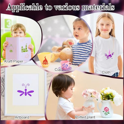 Fainne 100 Pcs 2 Inch Girl Theme Stencils Small Stencils for Painting | Reusable Craft Stencils, DIY Scrapbook, Wood Wall Fabric Rock Chalkboard Sign Painting, Home Art Decor Projects - style: Girls Theme