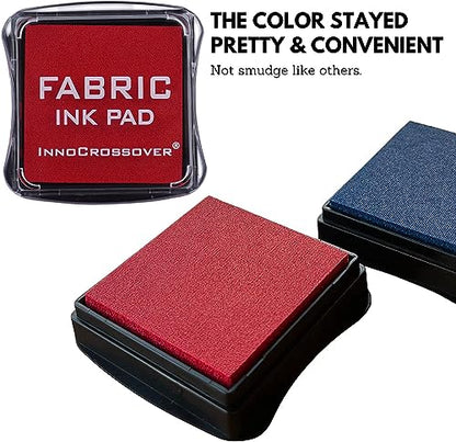 5-Pack Fabric Pigment Ink Pads in 5 Colors for Rubber Stamps & Crafts | Safe, non-toxic pigment ink. Ideal for card making supplies and stamping on wood, fabric, and paper surfaces.