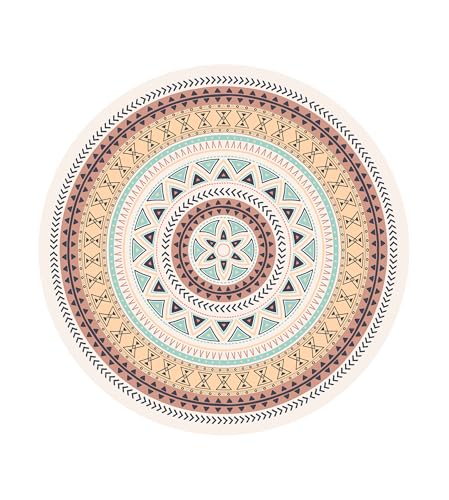 nuveti Large Meditation Mat Non Slip Round Yoga Mat Natural Rubber with Sueded Surface Exercise Mat Perfect for Meditating, Stretching, Yoga（140CM X 3.5MM Thick) - color: MoLuoGeYouJing