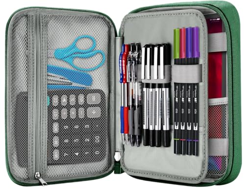 Big Capacity Storage Pouch Marker Pen Pencil Case Simple Stationery Bag Box Art Tool & Sketch Storage Boxes for Bullet Journal Middle High School Office College Student Girl Women Adult Teen - color: GREEN
