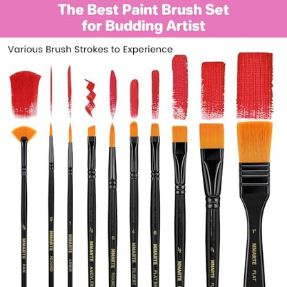 59pcs Acrylic Paint Set - Art Supplies Kit With 24 Non-Toxic Paints, Easel, Brushes, Canvas for Kids, Artists and Beginners, Pink