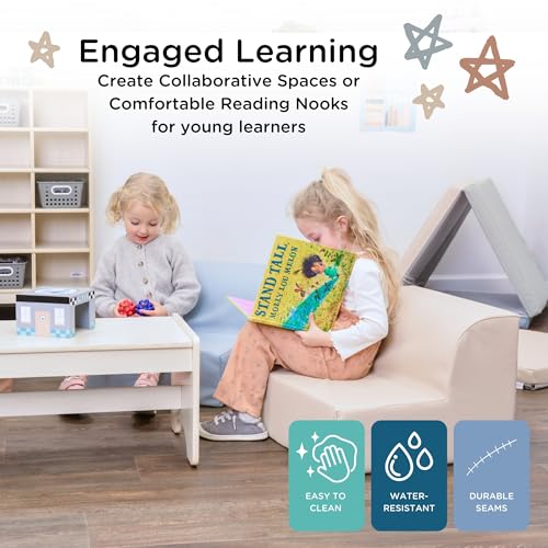 Children's Factory Flexible Seating Classroom Set, Elements | Easy to Clean Water-Resistant Vegan Leather Kids Chair, High Density Foam Toddler Chair for Preschool, Daycare, or Playrooms - color: Elements