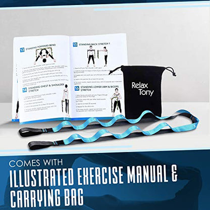 Yoga Stretching Strap - 12 Loop Non-Elastic Band