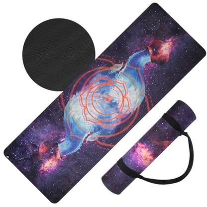 HIGHTOP Yoga Mat with Strap Non-Slip 6mm Thick, Premium Suede & TPE Water Flow Design (72”x24”) Yoga, Hot Yoga, Pilates and Sweaty Workout