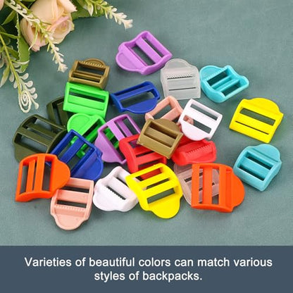 uxcell Plastic Ladder Slider Adjustable Buckles | Tension Lock Tri-Glides for Belt Backpack Straps Part Replacement - color: Gray, size: 1"