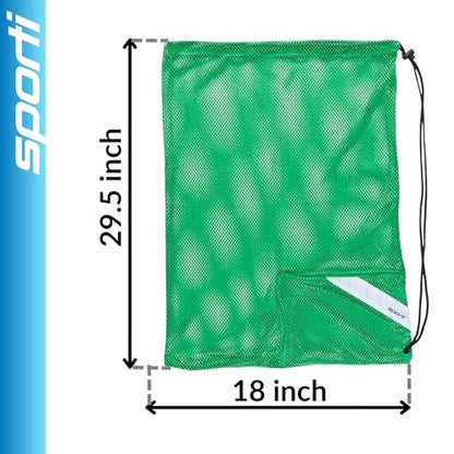 Sporti Mesh Swim Bag Drawstring Backpack, Equipment Bags For Swimmer - color: Kelly Green, style: 2. Mesh Bag With Zipper Pocket
