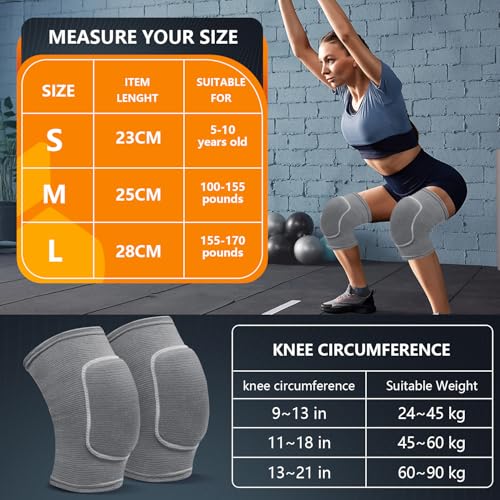 Volleyball Knee Pads for Dancers, Soft Breathable Knee Pads for Men Women Kids Knees Protective, Knee Brace for Volleyball Football Dance Yoga Tennis Running Cycling Workout Climbing - color: Gray, size: Small