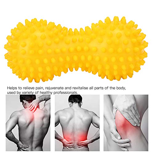 Drfeify Massage Ball, PVC Spiky Muscle Relaxation Ball for Pain Relief, with Strong Spikes for Fitness Yoga, Back Neck Feet (Yellow) - color: Yellow