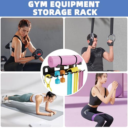 Multi-Purpose Gym Equipment Storage Rack for Resistance Bands