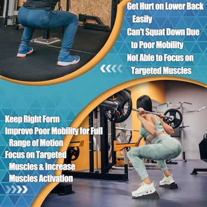 Squat Wedge for Deep Squats Non-Slip: Blocks for Mobility & Leg Training | Heavy-Duty Wedges for Heel Elevated Goblet Squats Barbell Workout & Mobility Training with Guide & Carry Bag for Home Gym