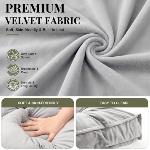 Jerify 40x30x 5 Floor Pillow Cushions for Adults Large Square Floor Pillow for Meditation, Plush Tufted Seating Pad for Back to School Dorm Living Room Balcony Tatami(Gray)