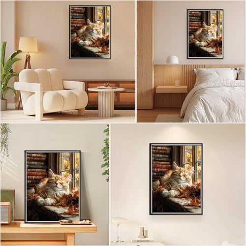 EOBROMD Paint by Numbers Kits for Adults Sleepy Cat, DIY Acrylic Paint by Number on Canvas, Painting Kits Adults Oil by Numbers for Home Decor 16x20inch(Without Frame) - color: 02-Sleepy Cat