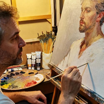 ARTIFY 25 Pieces Professional Paint Brush Set – Expert Series Synthetic Nylon Brushes for Acrylic, Oil, Watercolor, Gouache – No Shedding, Canvas Roll Case & Palette Knife, Artist Gifts Art Supplies - color: Birch