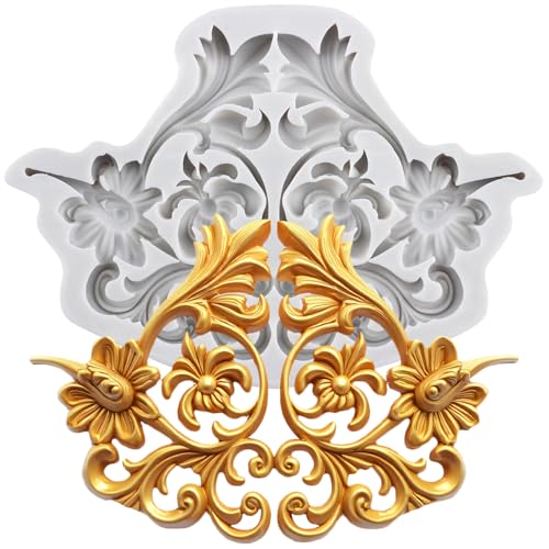 Baroque Relief Polymer Clay Mold Relief Flower Silicone Molds | DIY Craft Epoxy Resin Casting Polymer Clay Tools Crafts Air Dry Jewelry Making - color: Style L