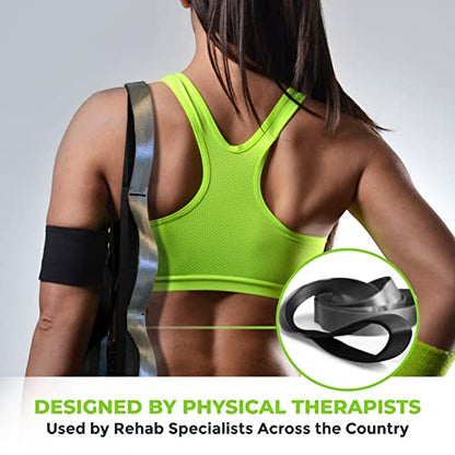 Gradient Fitness Stretching Strap for Physical Therapy, 12 Multi-Loop Stretch Strap 1.5" W x 8' L, Neoprene Handles, Physical Therapy Equipment, Yoga Straps for Stretching, Leg Stretcher. - color: Black/Grey