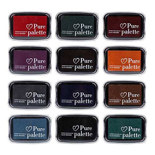 Dizdkizd Ink Pad Set, European Vintage Color Pigment Ink Pad, 12 Colors High Ink Quantity Stamp Pads for Rubber Stamps, Paper, Scrapbooking, Wood Fabric and Craft Supplies - color: Set D