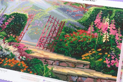 DIAMOND ART CLUB Garden of Grace Diamond Art Kits for Adults | Premium Diamond Painting Kit, Fun DIY Crafts for Adults, Round Diamond Art Canvas by Thomas Kinkade, 18" x 13" - color: Garden of Grace