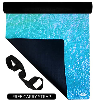 Plyopic All In One Yoga Mat | Luxury Sweat-Grip Mat/Towel Combo | Ideal for Yoga, Hot Yoga, Bikram, Pilates, Workout & Exercise | Eco-Friendly Natural Rubber - color: Beach