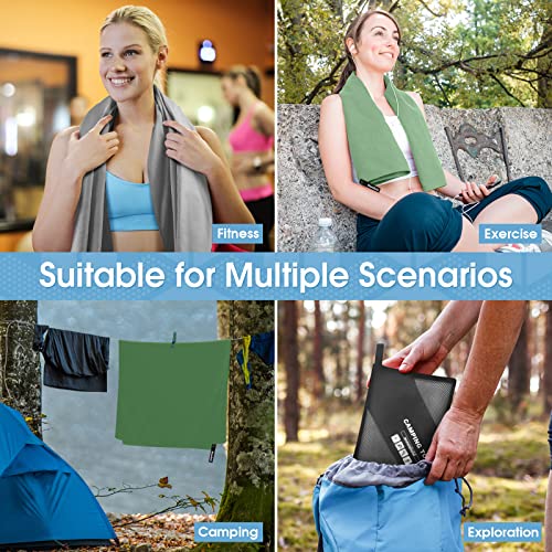 Camping Quick Dry Towel Set- 3 Pack, Soaking Up Sweat Microfiber Lightweight Sport Towels with Mesh Bag, Travel Towel Suitable for Camping, Beach, Gym, Yoga - size: 3P-30x60 inches