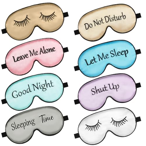 Geyoga 8 Pack Silk Funny Sleep Masks for Women Sleep, Elegant Colors - color: Elegant Colors