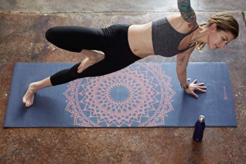 Gaiam Yoga Mat Classic Print, 4mm Non-Slip Mat - color: Pink Marrakesh