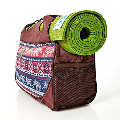 #DoYourYoga Full-Zip Extra Large Yoga Mat Tote Bag with Multi-Functional Storage Pockets for Sports Gym Pilates »Vimalaa« - color: Indian Elephant