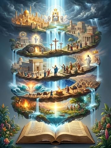 Morudeor Religious Diamond Painting Kits for Adults, Bible Story 5D DIY Full Drill Diamond Art, Jesus Christian Rhinestone Diamond Dot Gem Art Kits for Home Decor 12 X 16 Inch - color: WCM058