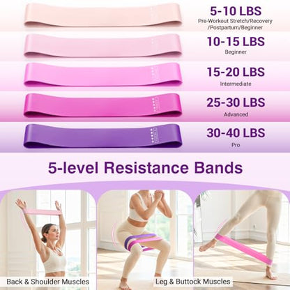 Home Pilates Kit Home Workout Essentials Set for Women Full-Body Exercise - color: B Purple Medium-Level