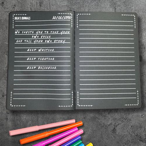Julia's Journals Black Paper Journal for Writing or Sketch - 200 Pages (100 Sheets) - 100 GSM - A5 Note Book