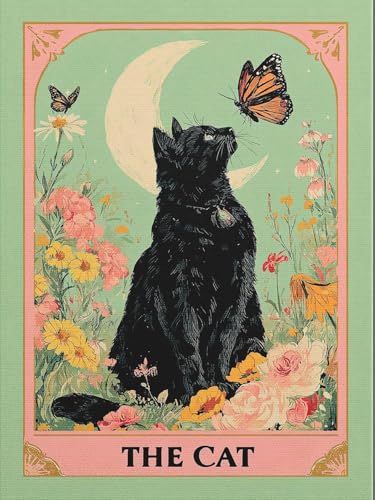RYMILIE Cat Diamond Art Kits for Adults Diamond Painting Kit 12x16in | 5D Healing Stress Relief Diamond Art Painting Kit for Beginners, DIY Full Round Drill Gem Art Crafts for Home Wall Decor Gift - color: DP03874