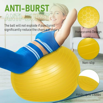 Leyndo 4 Pcs 26 Inch Yoga Exercise Ball Pilates - color: Bright Color