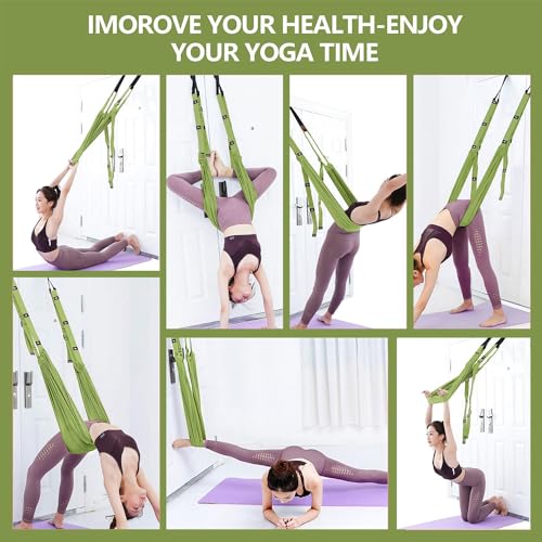 Leg Stretcher Strap Adjustable Fitness Strap Band for Waist Trainer Stretching Door Swing Flexibility Tensile Trainer with Carrying Pouch Back Bend Go Upside-Down for Yoga Practitioner Ballet Dancer Gymnastics Exercises - color: Green