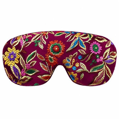 Opulence Handmade Weighted Sleep Eye Mask with Flaxseed Filling, Satin & Velvet, Adjustable Strap, Light Blocking for Meditation, Hot & Cold Therapy, Travel - Imperial Plum - color: Imperial Plum