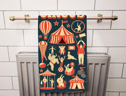 Cute Funny Circus Bath Towel 15X30 Inch Washcloths Face/Body/Hair/Hand Towel for Spa Gym Yoga Swim Bathroom Kitchen Hotel - color: Cute Funny Circus