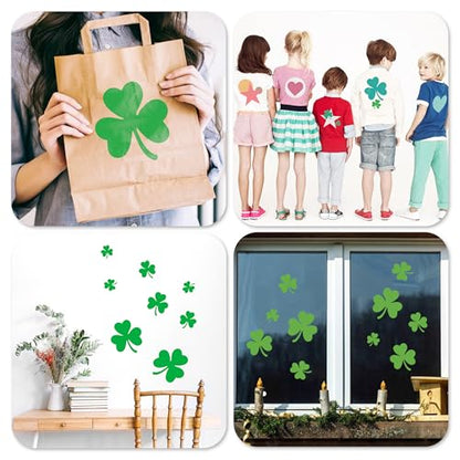 8 Pack St. Patrick’s Day Shamrock Stencil for Painting, Large Reusable Three Leaf Clover Templates for Wood, Saint Paddy's Day Irish Festival Decor for DIY Front Door Flag & Crafts - style: Trefoil