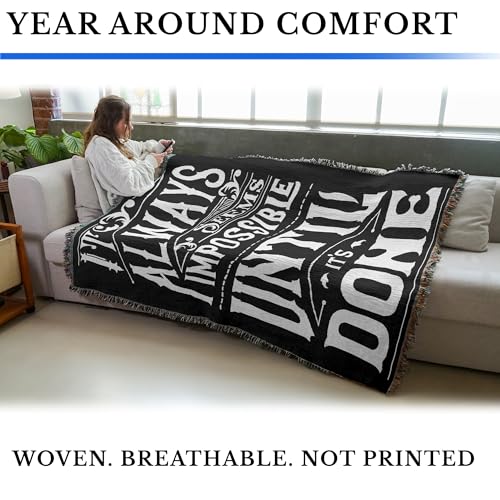 Pure Country Weavers Untill Its Done Blanket - Gift Tapestry Throw Woven from Cotton - Made in The USA (72x54) - color: Untill Its Done, size: 72x54